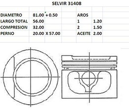 PISTONES 81mm VW GOL 1.8MI 0.50