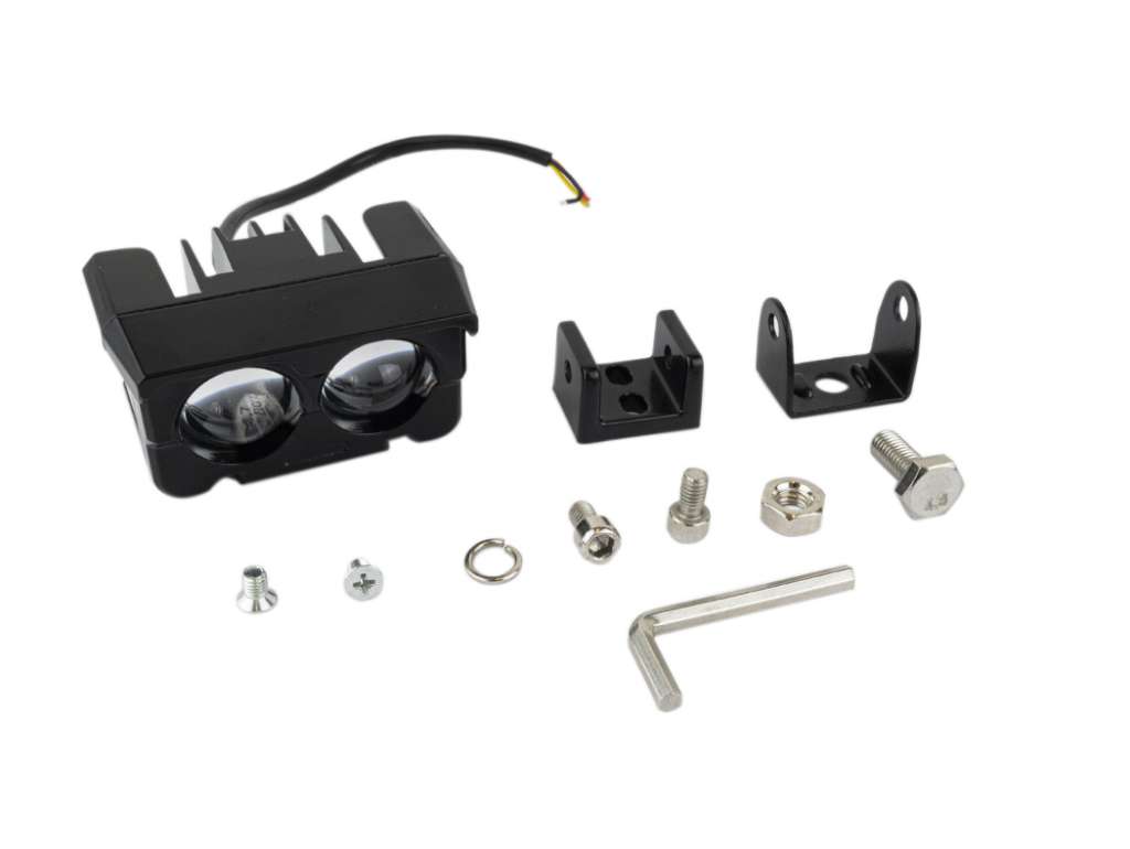 FARO CAMINERO UNIV. RECT. 2LED/LUPA/MOTO 120W