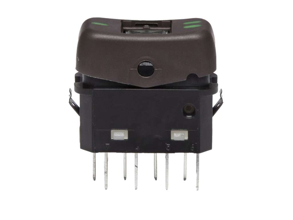 Interruptor de tecla auxiliar Mercedes-Benz, marrón, fino, de dos posiciones, 8 terminales, 24V