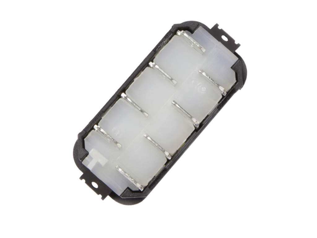 Interruptor de tecla auxiliar Mercedes-Benz, marrón, fino, de dos posiciones, 8 terminales, 24V