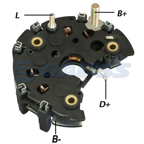 PLAQUETA RECTIFICADORA DIODOS ALT. VW SAVEIRO 1.6 PEUG. 306 405 DIESEL GAUSS 1.127319560