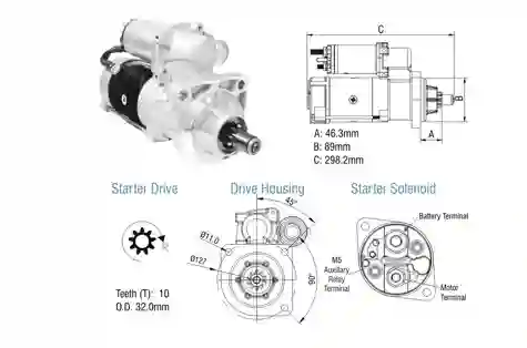 ARRANQUE 10D FORD-VW C/CUMMINS ISB ELECTRON. 12V