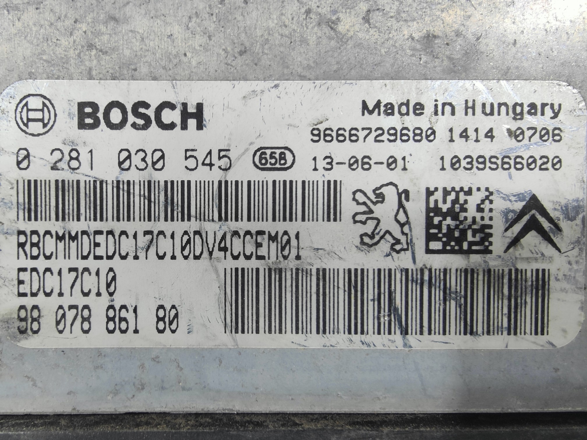 ECU de motor Peugeot Citroen 1.4 HDI , Ref: 8183-K3B1