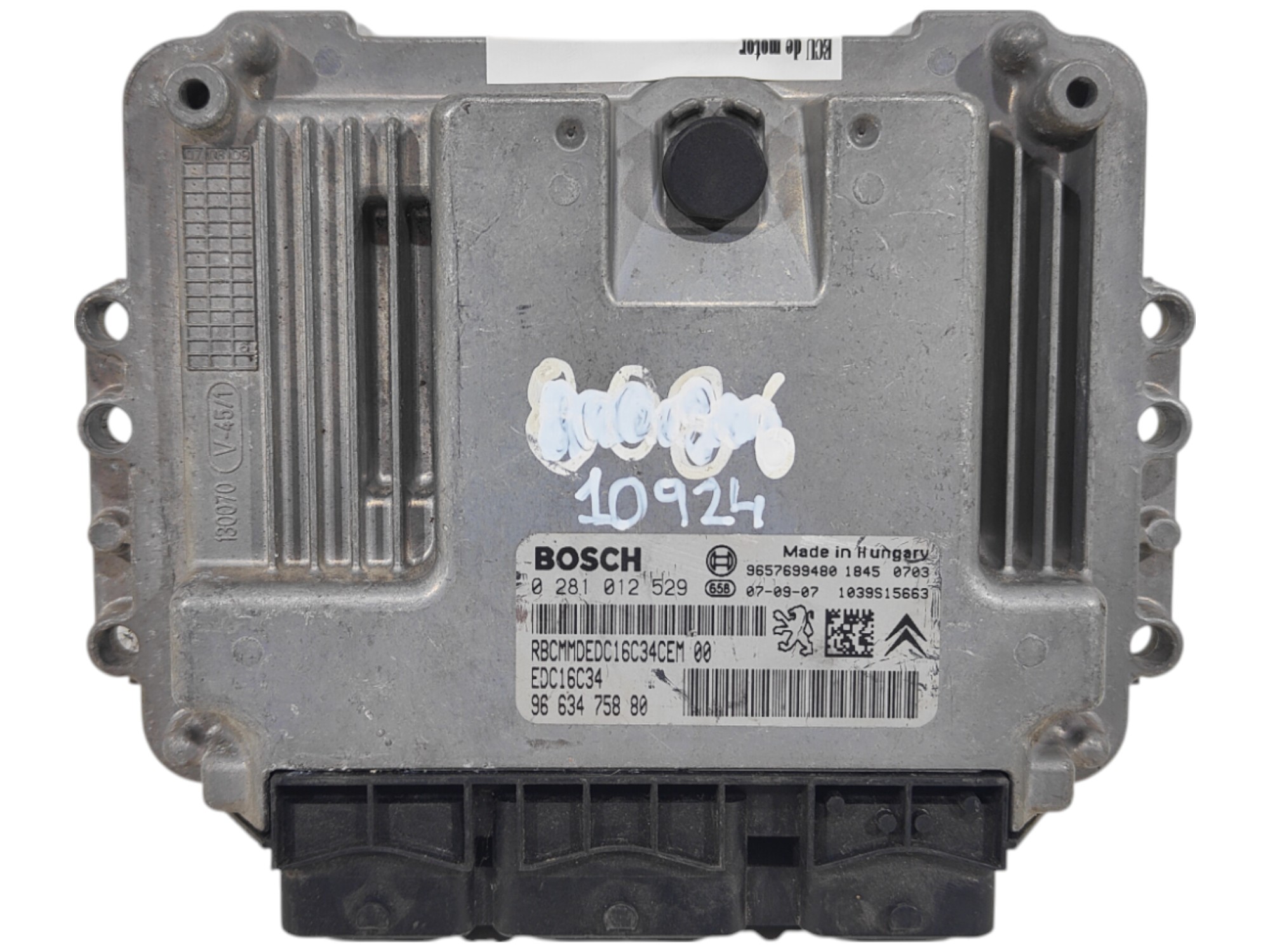 ECU de motor Peugeot 207 1.4 HDI 2007, Ref: 10924-K3B7
