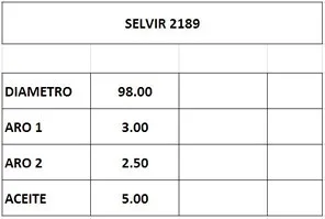 Juego de aros de pistón para motor Isuzu 4BA1