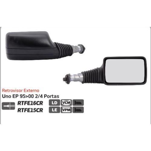 ESPEJO FIAT DER. UNO 1989...95 2 Y 4 PTAS. C/CONTROL C/FUELLE  METAGAL