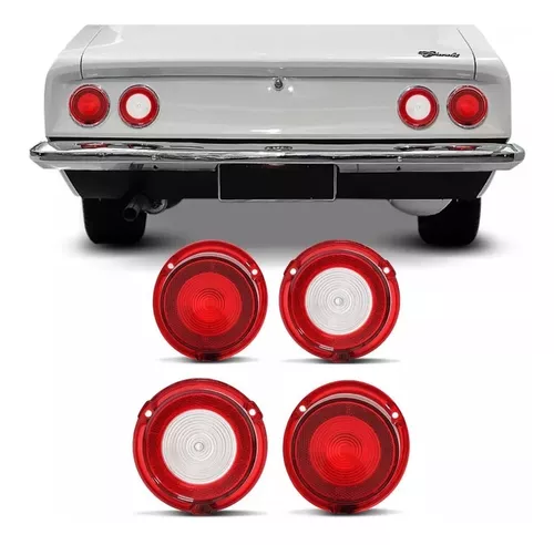 Kit de 4 acrilico farol Trasera. Opala 70/80