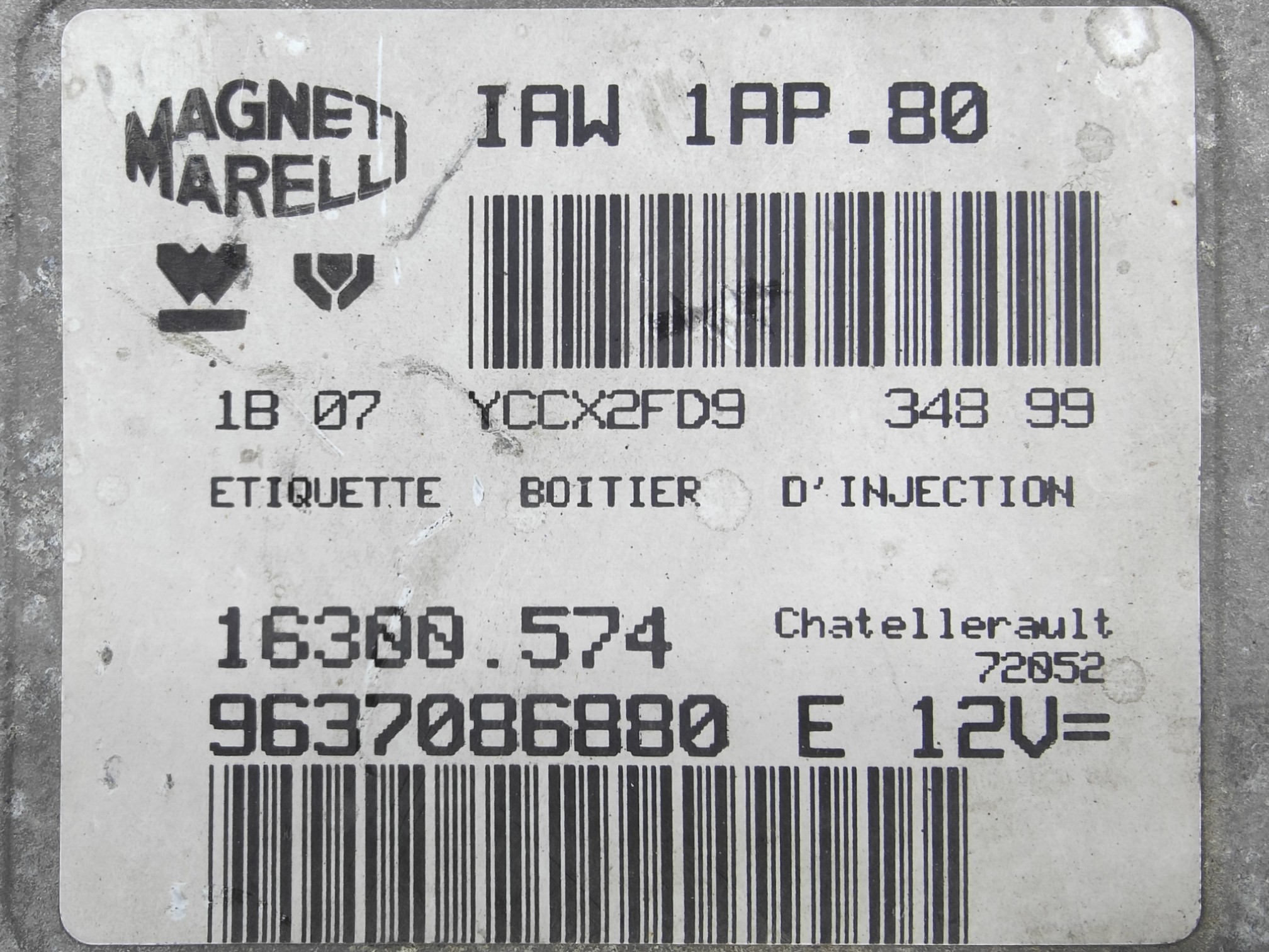 ECU de motor Peugeot 206 1.1 8V , Ref: 11060-K3C9