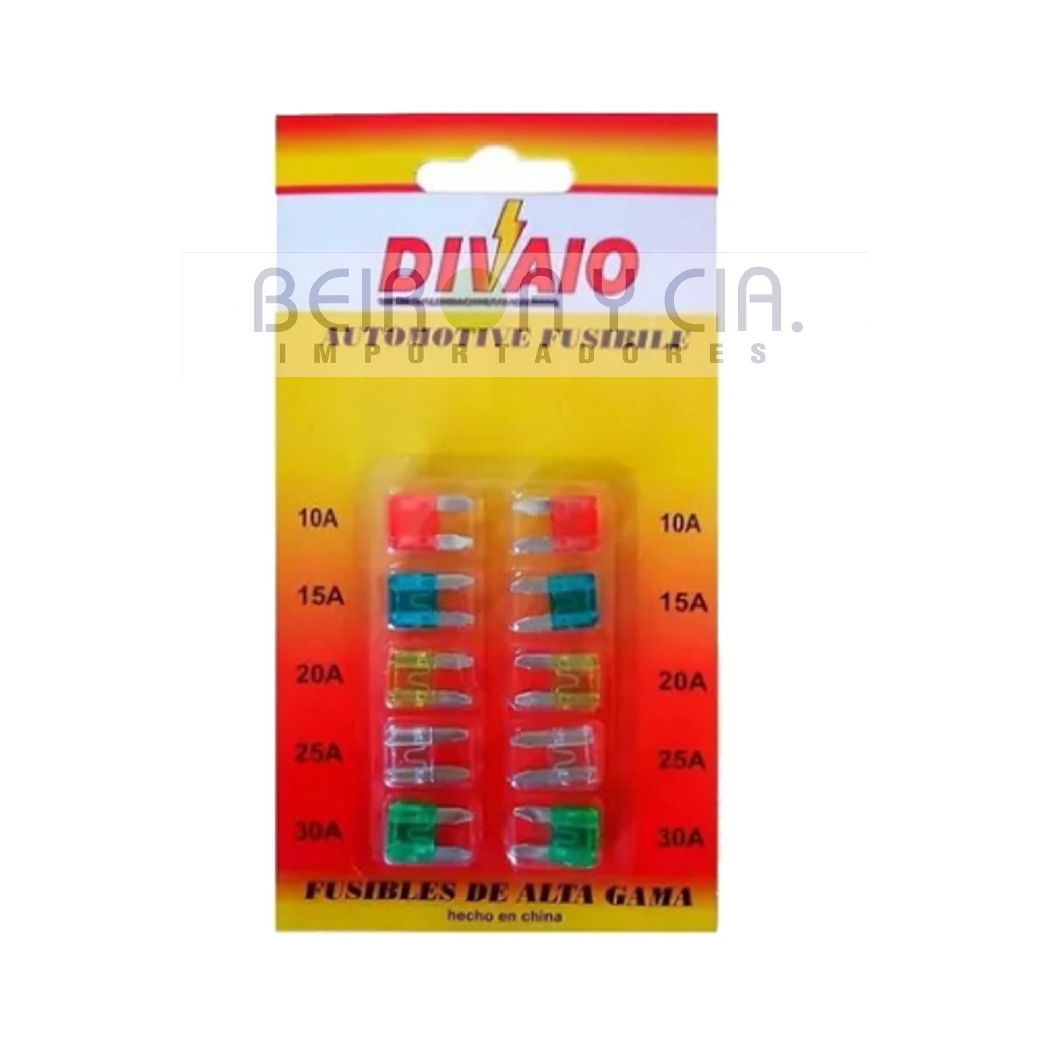 FUSIBLE ENCHUFE MINI EN KIT 10/15/20/25/30A 2 C/U