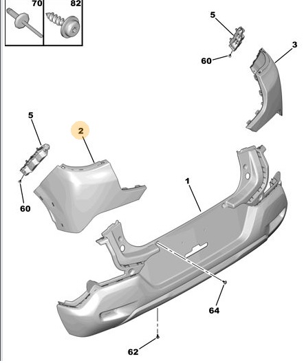 CANTONERA TRASERA IZQUIERDA CITROEN NEW CITROEN C3 [ORIGINAL PSA]