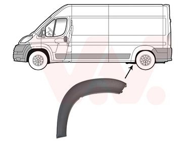 MOLDURA CONTORNO GUARDABARRO TRASERO IZQUIERDO PARTE DELANTERA PEUGEOT BOXER III [ORIGINAL PSA]