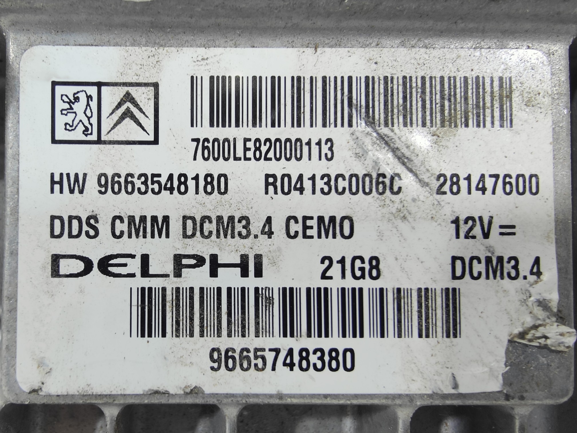 ECU de motor Peugeot Citroen 2.0 HDI , Ref: 8369-K3A6