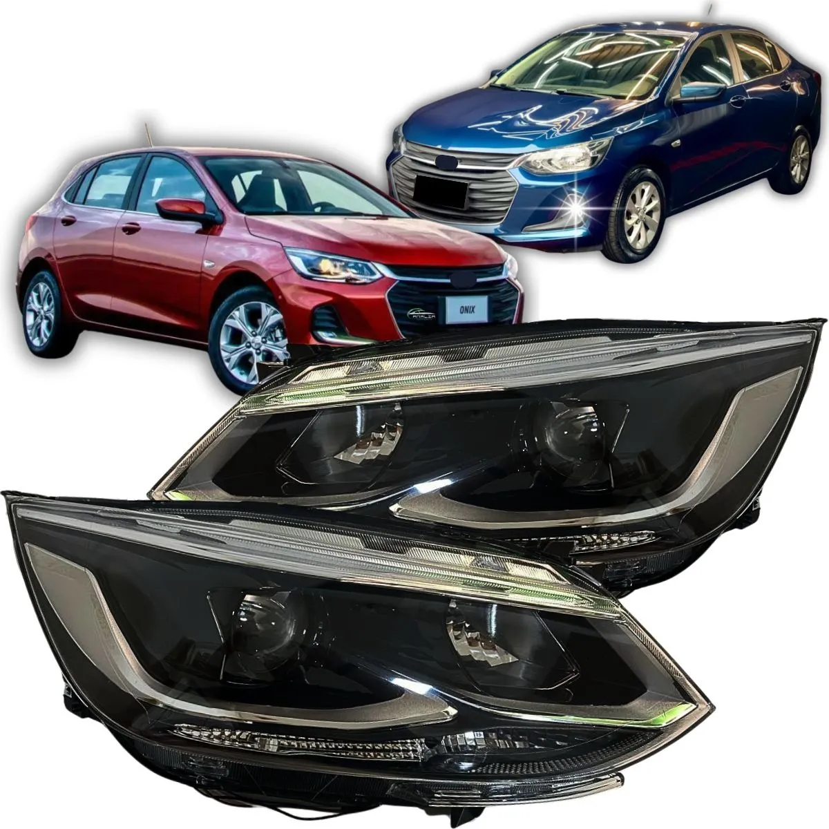 Par de faros delanteros con tecnología LED