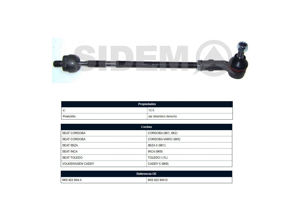 Mate Seat Cordoba/Toledo Diesel/Inca Diesel Volks Caddy Ii 93-25 Der/Izq