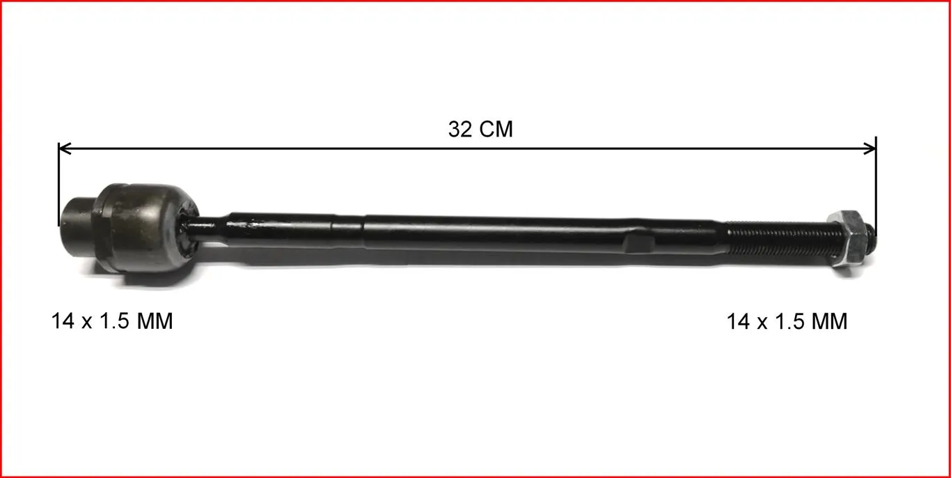 Extremo de dirección axial delantero para dirección hidráulica o mecánica, rosca 14x1.5 mm