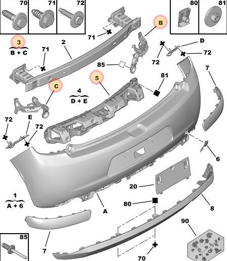 Soporte de paragolpes trasero