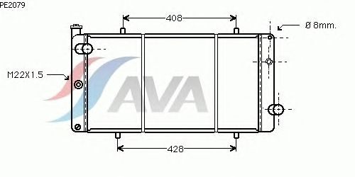 RADIADOR AGUA MOTOR PEUGEOT 309 PANEL LARGO AVA [AVA COOLING]