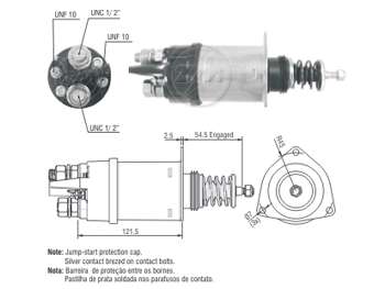 SOLENOIDE DELCO CASE /CATERPILLAR 24V