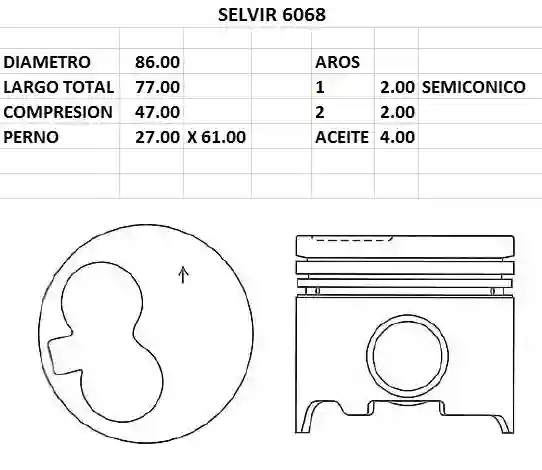 METAL BANCADA PEUGEOT EW10-EW10A  0.50 WOLF