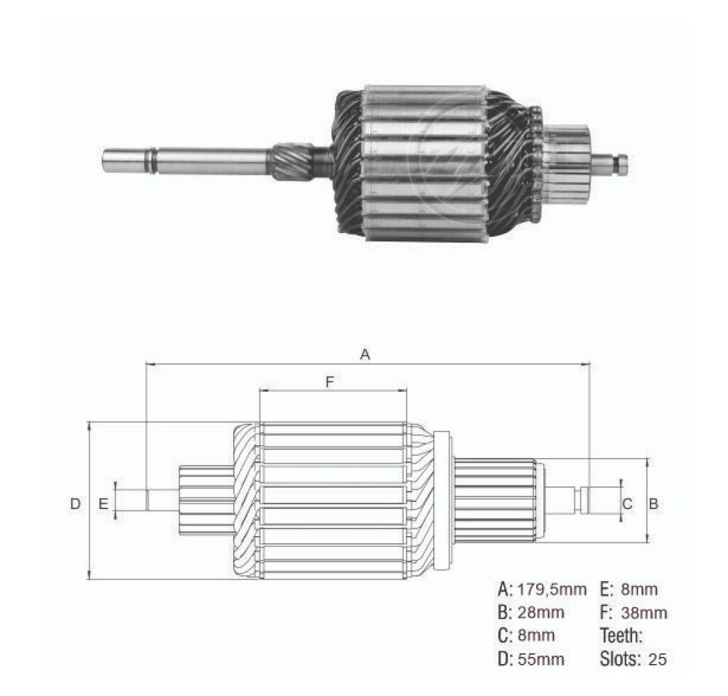 BOBINA ALTERNADOR ARRANQUE CITROEN - PEUGEOT KANGOO SYMBOL LOGAN MEGANE SANDERO BOSCH 25D 179L ZM