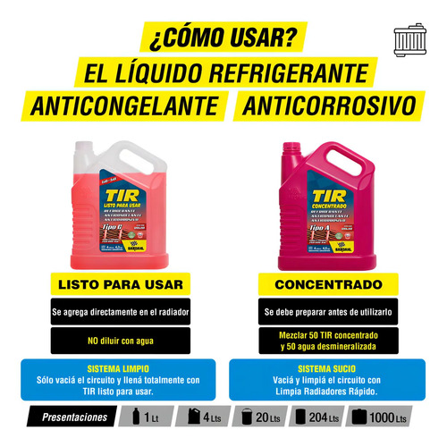 Bardahl 01 Refrigerante Listo Para Usar Refrigerante/anticongelante