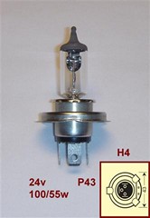 LAMPARA 24V H4 P43 130/90W (TRIFA)