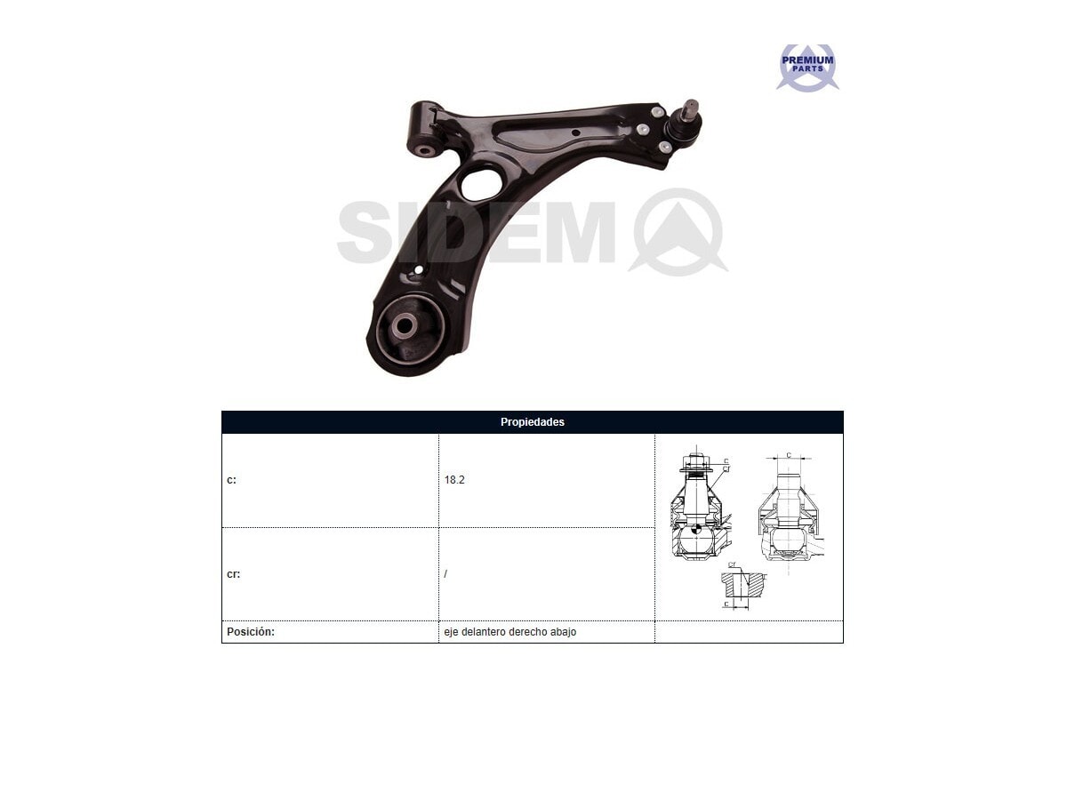 Parilla De Susp Del Chev Sonic Lt Ltz/Spin Lt Ltz/Spin Active 7/Prisma/Onix/Cobalt 12-25 Der