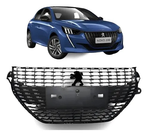 Careta Peugeot 208 /2022 Color Negro Reemplazo De Original