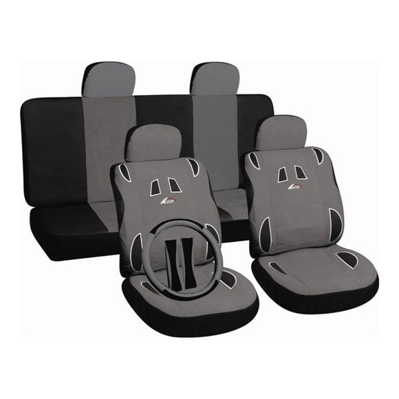 KIT JUEGO DE FUNDAS CUBRE ASIENTO + CUBRE VOLANTE