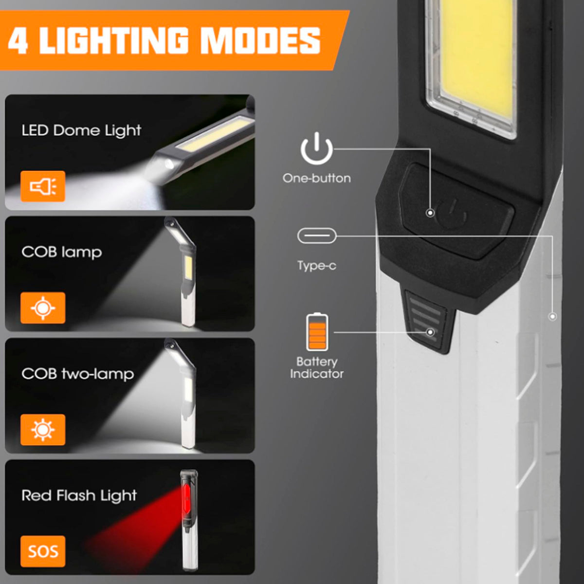 Linterna LED articulada recargable