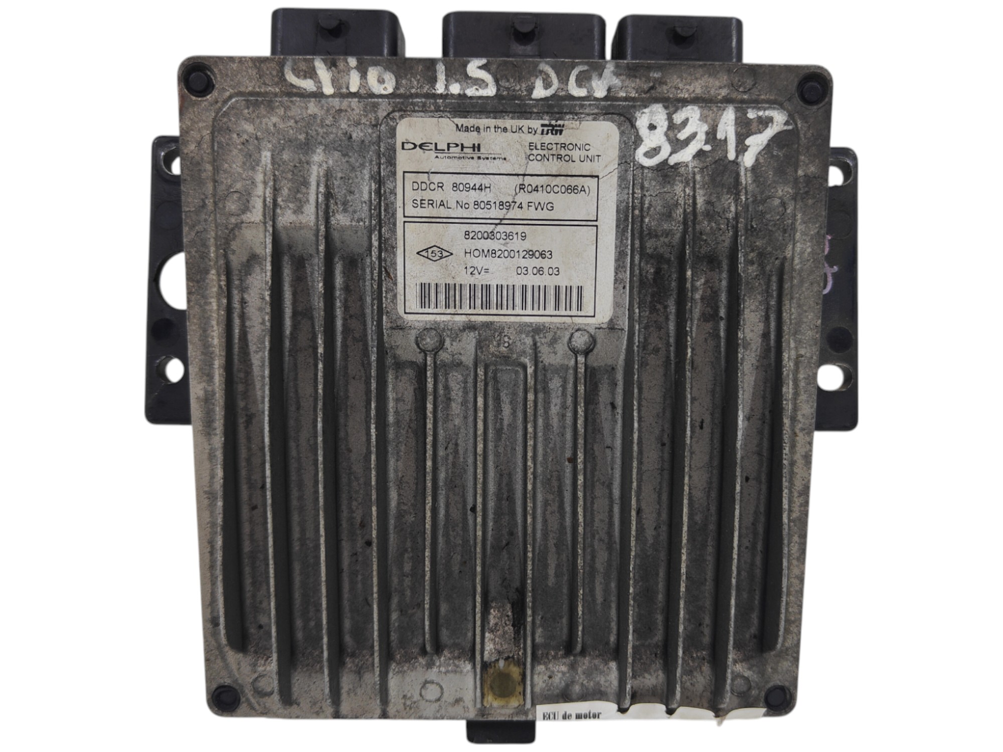 ECU de motor Renault Clio 1.5 dci , Ref: 8317-K3A5