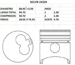 Juego de pistones de motor