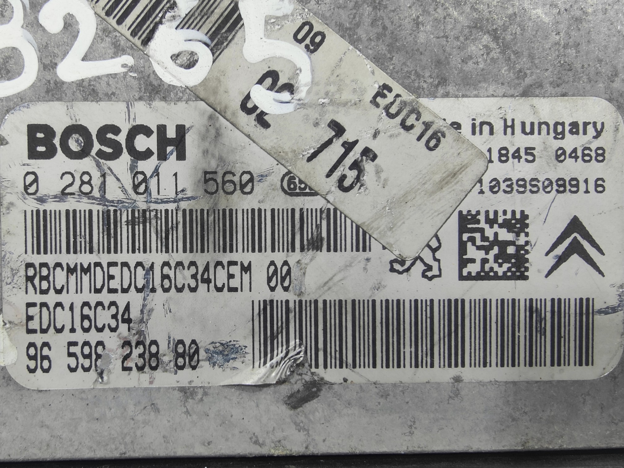 ECU de motor Peugeot 207 1.4 HDI 2008, Ref: 8265-K3B12