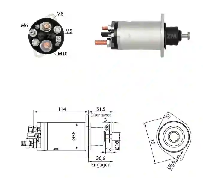 Automático de arranque Delco 24V
