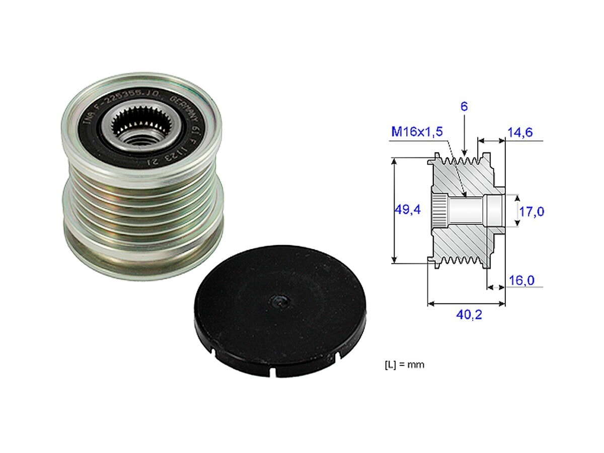 Polea Alternador Marcha Libre Seat Inca Diesel/Cordoba/Toledo Diesel Volks Golf/Polo/Caddy Ii 93-03