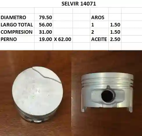 PISTONES 79.50mm RENAULT K7M 1.6 8v STD EUROSUN
