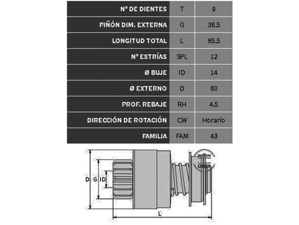 BENDIX DELCO 28MT 24V. 9D. 12E