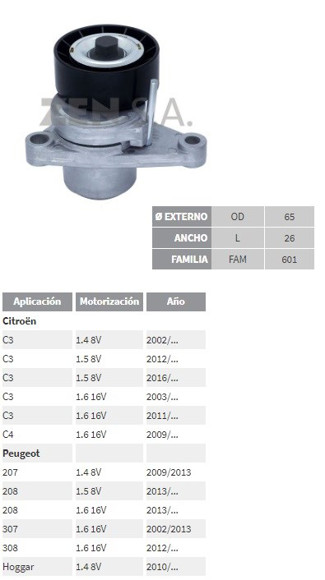RULEMAN TENSOR MULTI-V CITROEN C3/C4/PEUGEOT 307/308