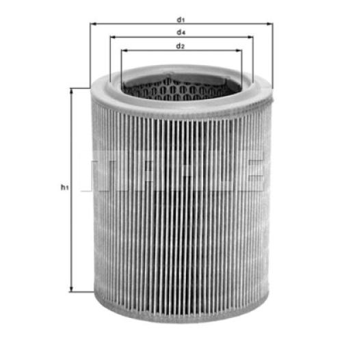 FILTRO AIRE KIA BONGO 2.5 HDI 2.7SD SPORTAGE MAHLE 252X105X272MM TUBO CILINDR. 281134E000