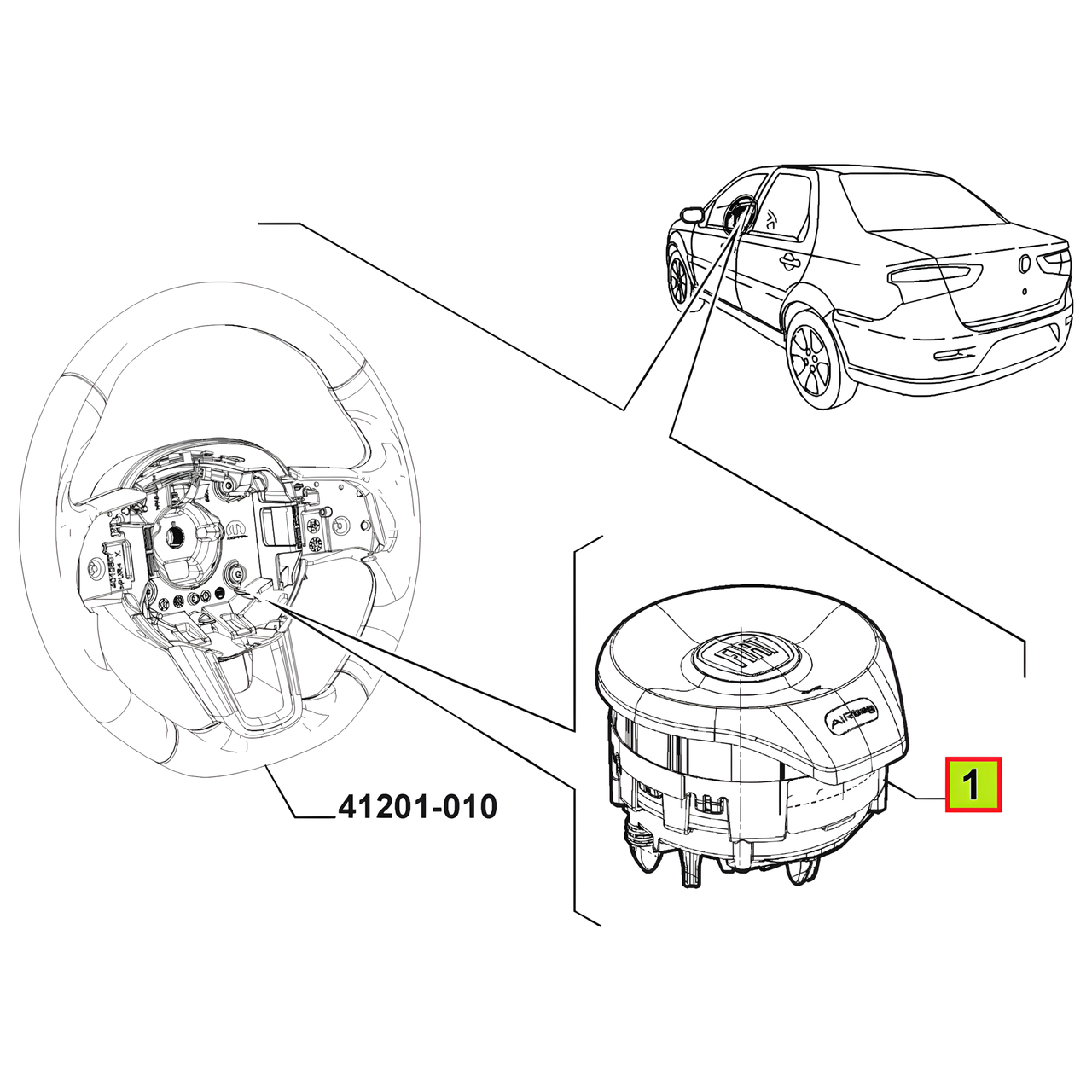 AIRBAG CONDUCTOR (TAKATA) -ORIGINAL