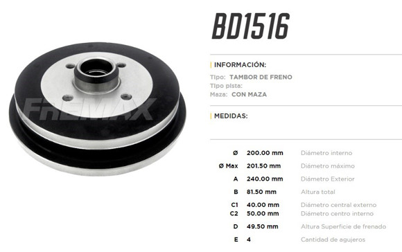 CAMPANA DE FRENO SEAT TOLEDO/CORDOBA 1.9D VW GOLF 3