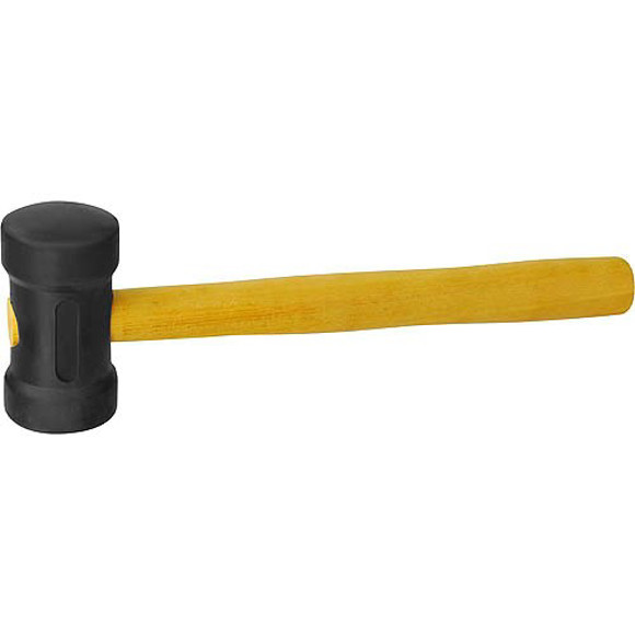MARTILLO 60MM DE GOMA NEGRA MANGO MADERA