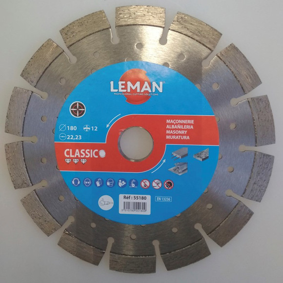 DISCO DIAMANTADO SUPER CANTERO LEMAN 180X2,3X12X22,23MM