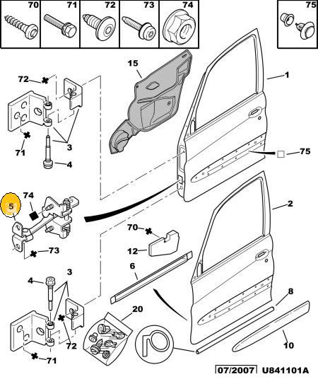 LIMITADOR DE PUERTA CITROEN PICASSO [ORIGINAL PSA]