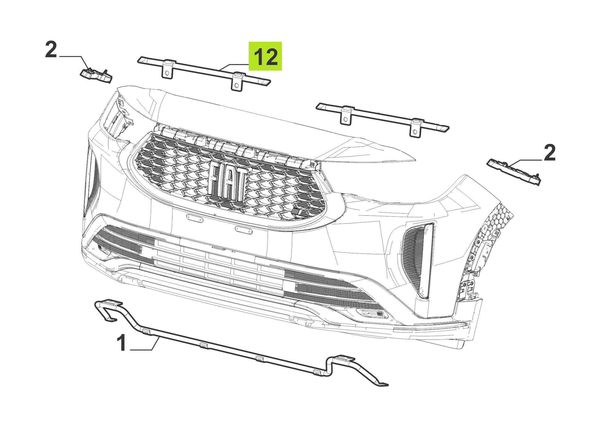GUIA IZQ. PARAGOLPE DELT. (CENTRAL) -ORIGINAL