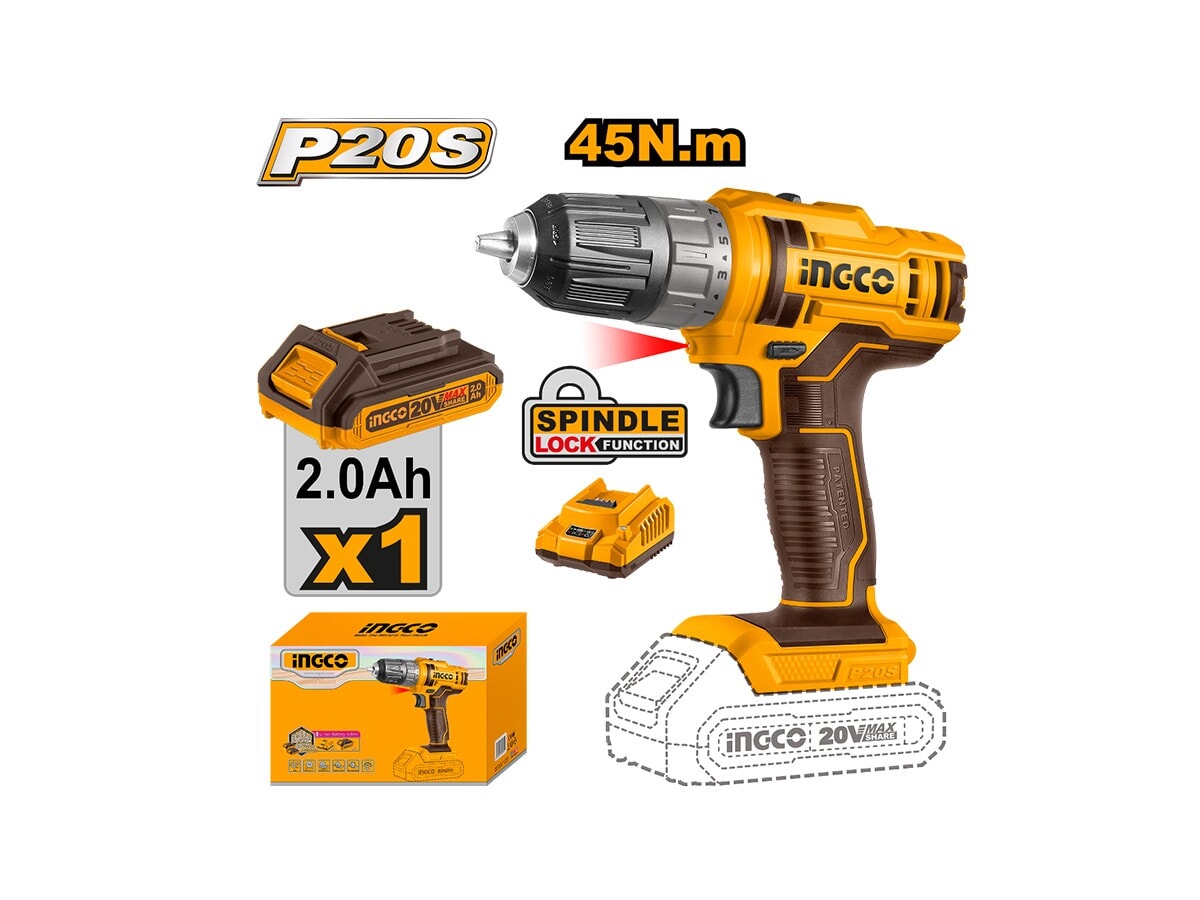Atornillador inalámbrico de 20V P20S con una batería y cargador