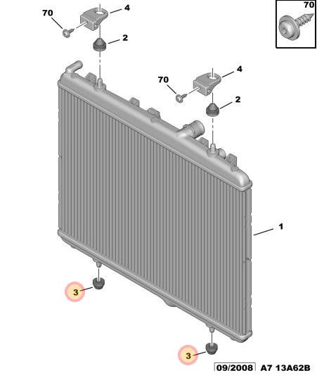Soporte inferior de radiador