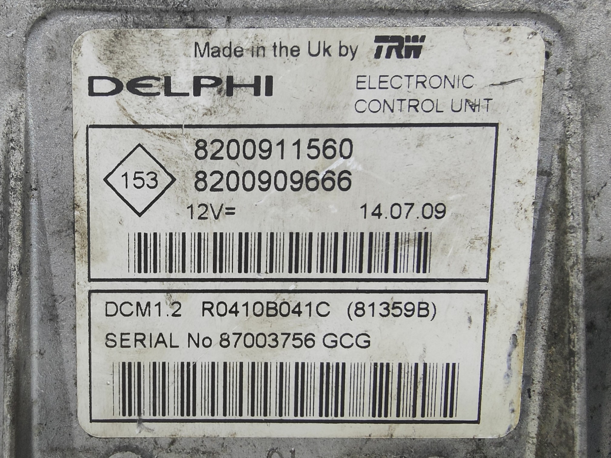 ECU de motor Renault Kangoo 1.5 DCI , Ref: 8272-K3A5
