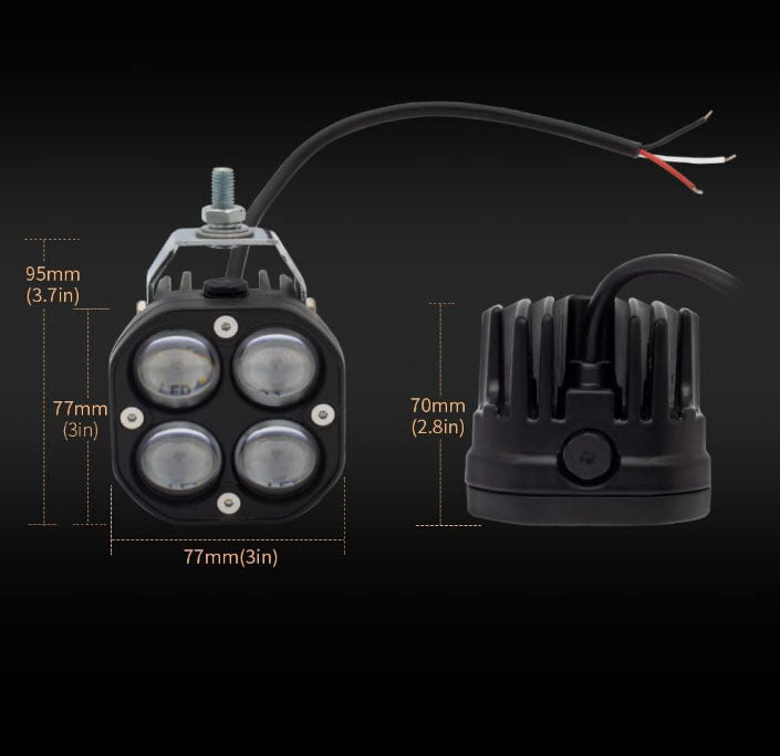 Faro Caminero Cuadrado Blanco/Ambar 40W