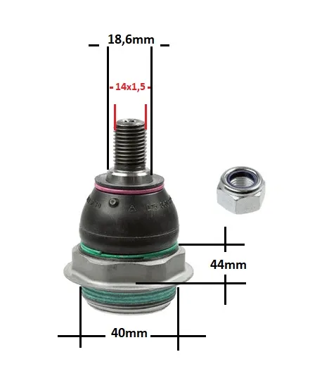 ROTULA INF PEUGEOT-CITROEN EXPERT-JUMPY 40mm AYD